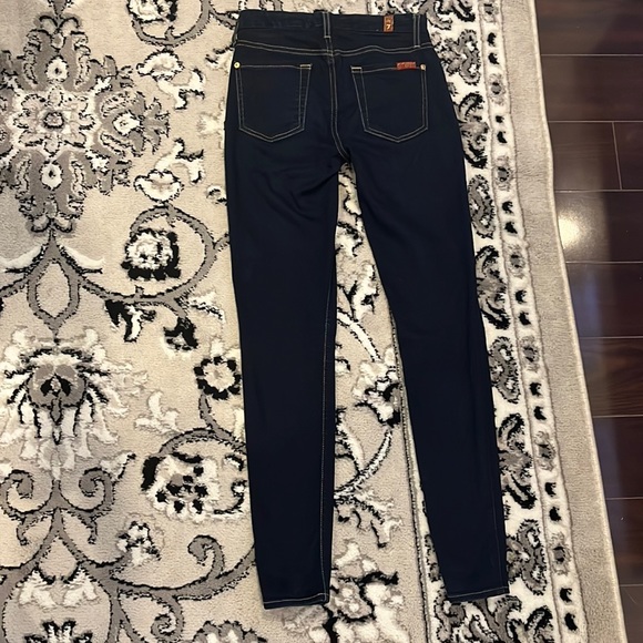 7 for All Mankind b(air) ankle skinny dark wash jeans 24 with stretch - Picture 4 of 5